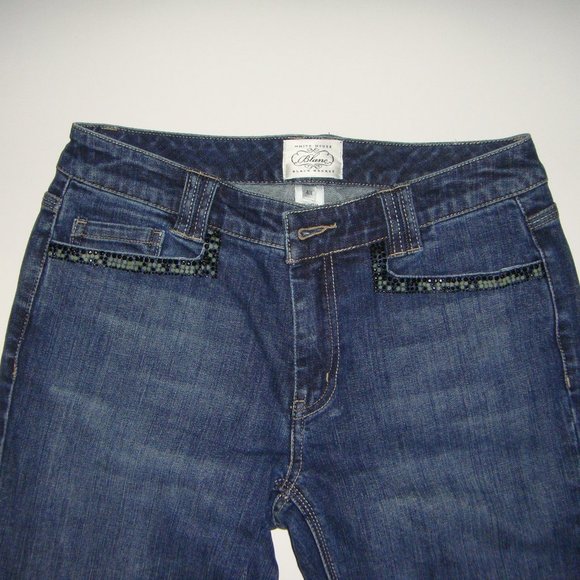 White House Black Market Blue Flair Jeans - Picture 3 of 7